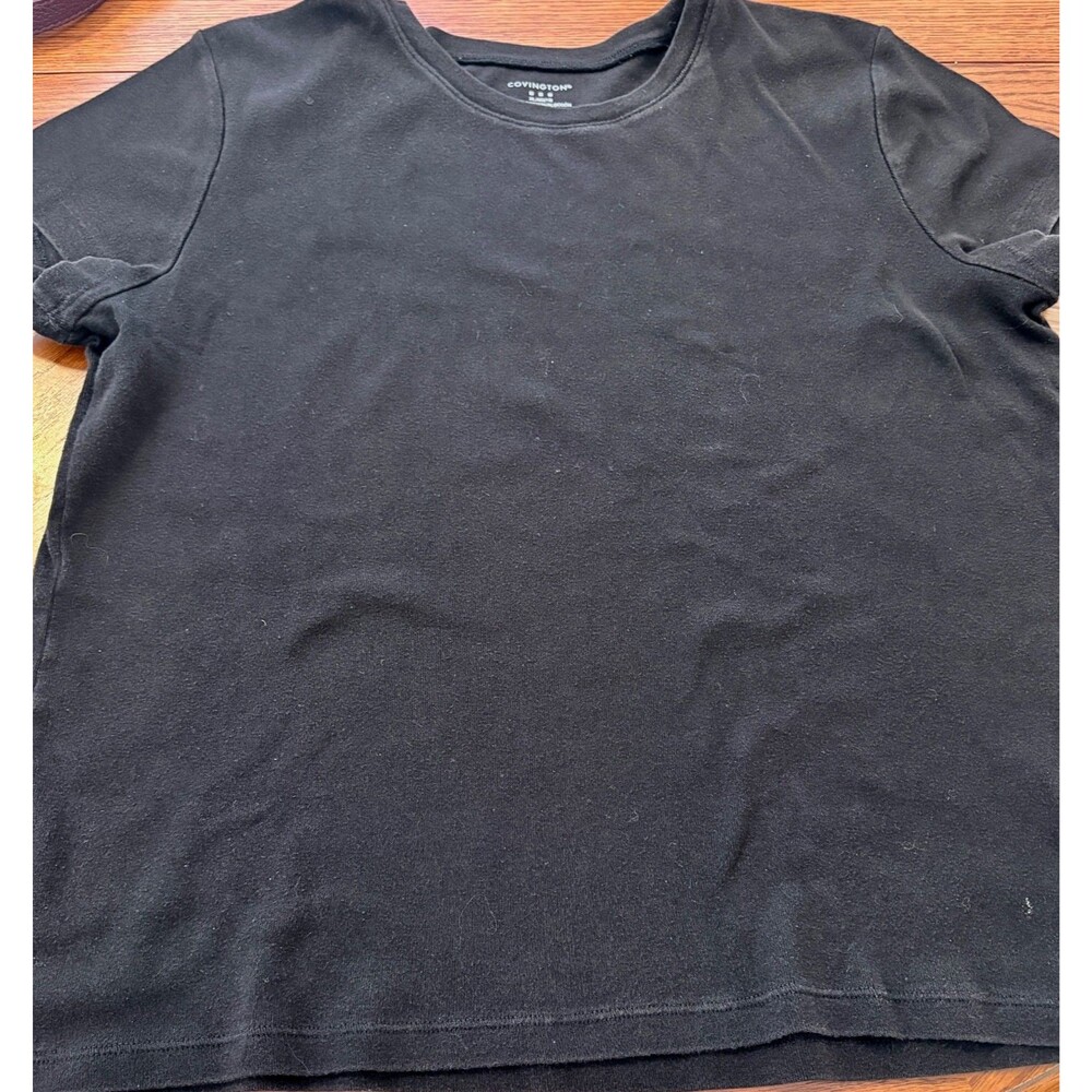 Vintage Covington Woman’s Tee Short Sleeve Black  XL 18 Fits Like Med